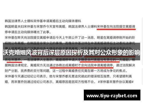 沃克婚姻风波背后深层原因探析及其对公众形象的影响